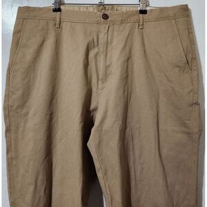 Mott & Bow Pants Mens‎ 40x32 Twill Chino Charles Slim Khaki Canvas Flat Front